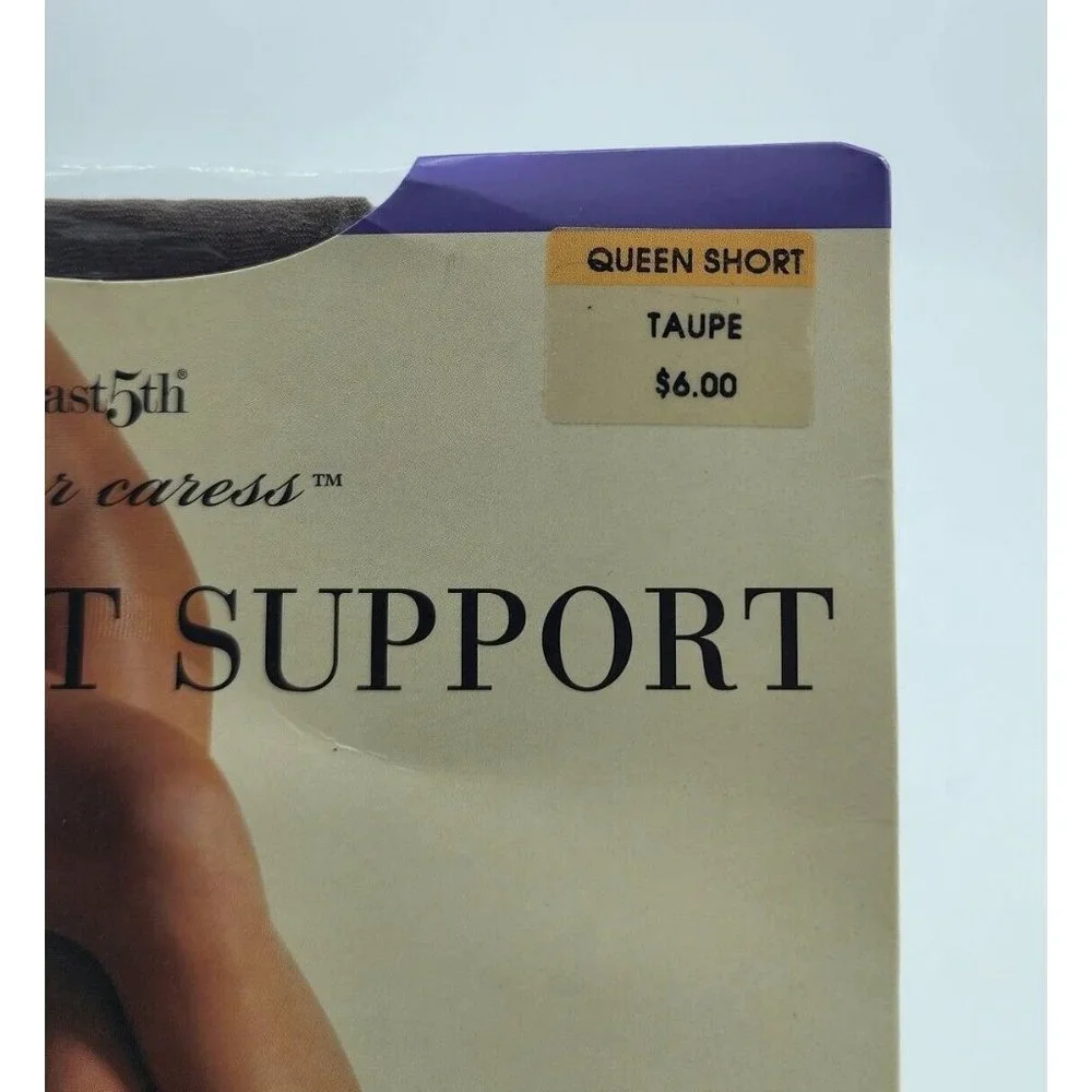 JC Penney East 5th Sheer Caress‎ Sheerest Support Pantyhose Taupe Sz Queen Short